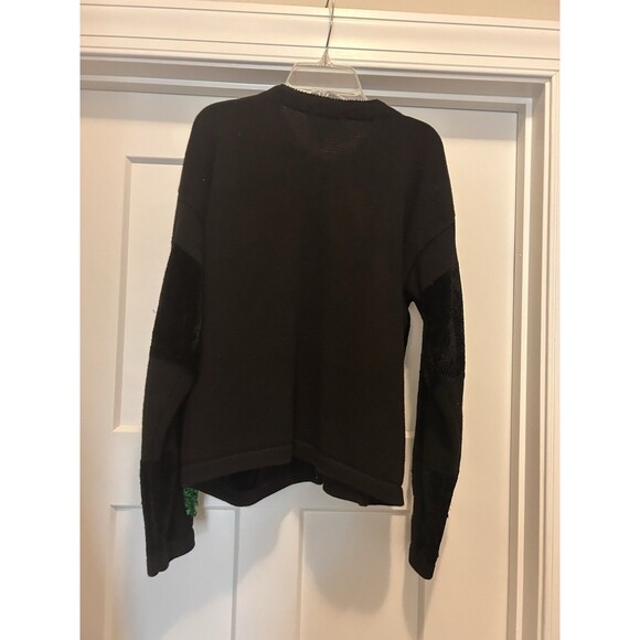 Vintage Just B Christmas Holiday Black Cardigan Sweater Women’s Medium Grandma - Picture 6 of 6